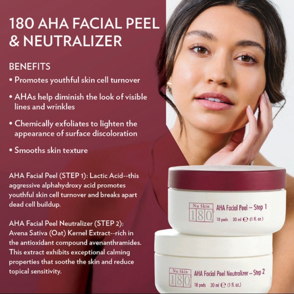 Nu Skin 180 AHA Facial Peel Pads and Neutralizer